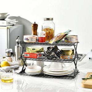 Étagère de rangement de cuisine multifonctionnelle pliable et empilable à quatre niveaux, personnalisable, pour l'organisation des armoires et des épices - Product Image 3