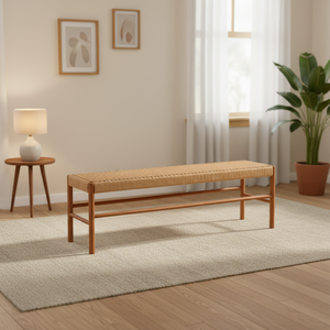 Mesa de Escritorio Rectangular de Madera Maciza Itsuki, Moderna, Minimalista, Duradera y Fácil de Limpiar, para Sala de Estar, con Panel - Product Image 1