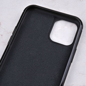 Para incrustaciones de cuero vacío PC TPU Raw Case para <span class=keywords><strong>iPhone</strong></span> 7 a 15 Series en blanco acanalado 2 en 1 cubierta de teléfono con tela en el interior - Product Image 3