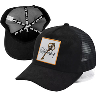 Topi Trucker 5 Panel Katun Twill dengan Jaring di Belakang, Snapback, Dapat Disesuaikan, Topi Baseball Vintage dengan Patch Kunci dan Logo Custom