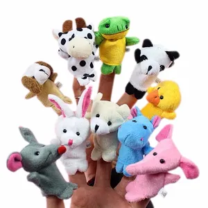 Cartoon Dierentuin Animal Finger Puppet Knuffels Kindbaby Favor Dolls