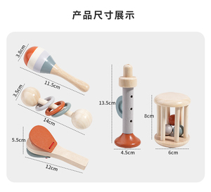 Set di 7 Strumenti Musicali in Legno per Bambini Certificato EN71 Gioco Educativo <span class=keywords><strong>Montessori</strong></span> per l'Apprendimento Sensoriale della Musica - Product Image 4