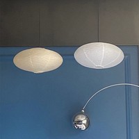 Lustre LED décoratif en forme de soucoupe volante UFO en papier de riz de style japonais pour chambre à coucher, bureau, magasin de vêtements, salon de thé