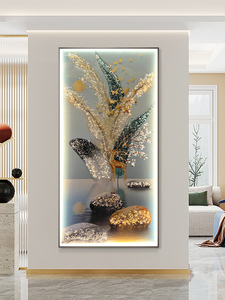 Lussuoso Dipinto Murale Decorativo in Cristallo e Porcellana <span class=keywords><strong>con</strong></span> Luce LED Geometrica Astratta, Arte Murale di Lusso Incorniciata per Arredamento Casa - Product Image 3