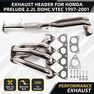 Nouveau kit de collecteur d'échappement de course Target Performance en acier inoxydable poli 4-2-1 Tri-Y pour Prelude BB6 2.2L H22A4 DOHC VTEC 1997-2001 - Product Image 1