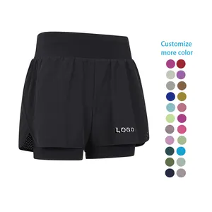 Dames 2 In 1 Zwierige Hardloopshorts Met Golfsportkleding Gymnastiektrainingsbroek Sport Yoga Tennisshorts