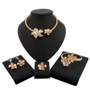 Zhuerrui Brazil Gold Plated 24K Jewelry Sets Italy Wholesale Fashion Wedding Jewelry Sets Design Clothing Accessories HS18072405