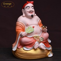 Statue en céramique du Dieu de la Terre et du Riche du Vietnam, Bouddha Feng Shui plaqué or, décoration moderne et simple pour la maison et le salon