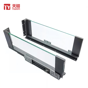 Kính hiện đại trượt ngăn kéo với Slim kim loại hộp đôi tường trượt cho nhà bếp và ăn uống đồ nội thất vật liệu sắt - Product Image 1