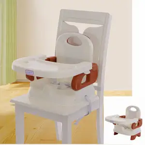 Table haute 3 en 1 pour enfant, chaise haute pliable, siège en cuir, pieds métalliques, vente en gros