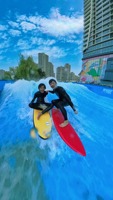 Simulateur de Surf bleu clair commercial queue vague eau équipement d'amusement PVC acier inoxydable 100-500kg capacité intérieur/extérieur