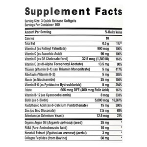 Capsule molle de collagène pour soutenir la santé des cheveux, de la peau et des ongles, vitamines, puissant complément de biotine, nutriments et minéraux - Product Image 3