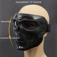 Masque de crâne en plastique pour casque de moto tactique avec lunettes