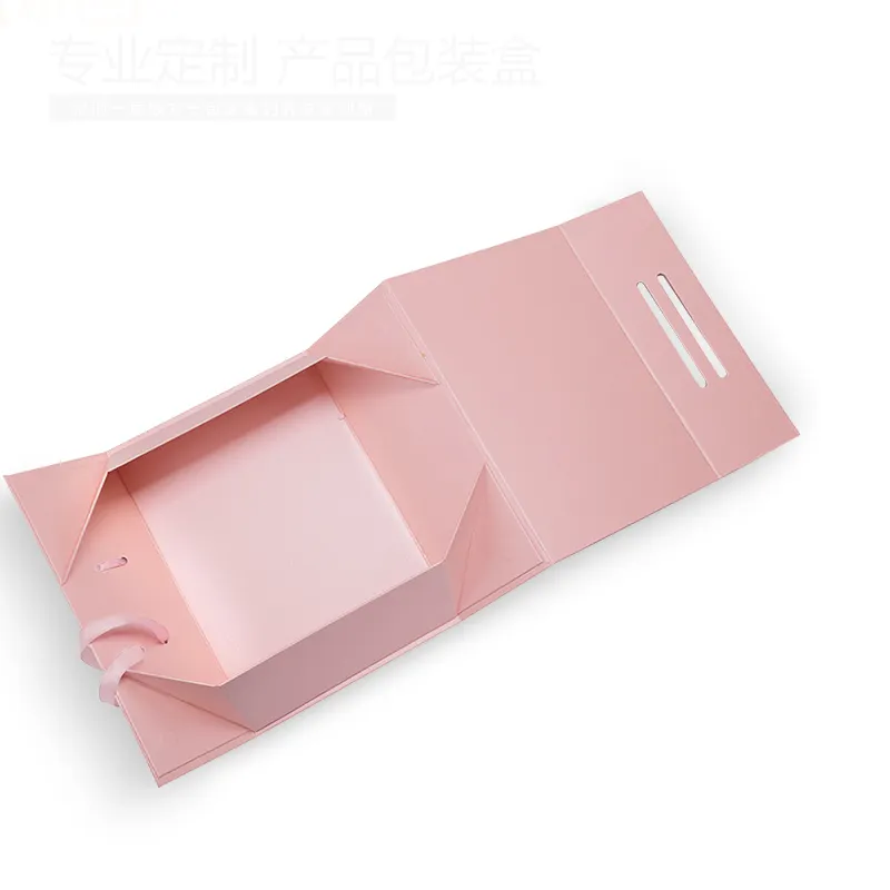 Folding Gift Box With Ribbon Hot Selling Luxury Retail Paper Boxes Hair Shoe Underwear Wallet Bag Folding Foldable Magnetic Packaging Gift Box With Ribbon