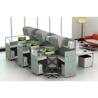 Muebles Grandes: Estación de Trabajo Modular en Forma de L para 6 Personas, Cubículo Moderno de Aluminio para Oficina, Escritorio para Personal, Almacén, Hospital