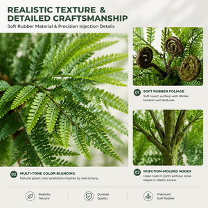Mazzo di Felci Artificiali, Steli di Felce Finta, Bouquet di Foglie Morbide, Decorazione per Vasi Fai-da-Te, Composizioni Floreali, Helecho - Product Image 3