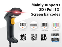 Lector de Códigos de Barras 1D y 2D con Escaneo CMOS Serie JR-710, Escáner de Códigos QR USB Inalámbrico y con Cable para Uso en Inventario