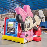 Maison gonflable de rebond de Mickey Mouse de dessin animé commercial sautant le château plein d'entrain avec la glissière pour la fête d'enfants