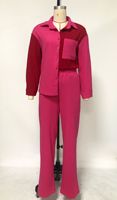 Tenues d'automne pour femmes 2024, ensemble deux pièces tendance décontracté avec chemise à poches multicolores
