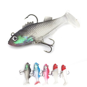 Howell BQY 03 OEM 75mm 3in 15g Appât souple artificiel en forme de poisson 5 couleurs Sea Bass Jig Head Hook T-Tail Factory PVC pour River Lake - Product Image 1
