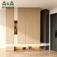 Meuble à chaussures moderne en bois personnalisable avec accents cannelés et tiroirs – Écologique, gain de place, montage facile, pour entrée et salon