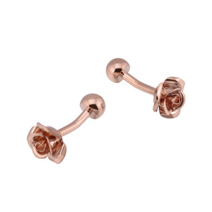 Mancuernillas <span class=keywords><strong>de</strong></span> Camisa Francesas <span class=keywords><strong>de</strong></span> Lujo para Hombre, con Diseño <span class=keywords><strong>de</strong></span> Rosa y <span class=keywords><strong>Pie</strong></span> Redondo <span class=keywords><strong>de</strong></span> Latón, para Bodas - Product Image 6