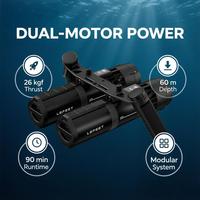 LEFEET P1 XR Scooter Subacuático de Doble Motor con Propulsión por Agua, 26kgf, 5 Velocidades, OLED, Corriente Fuerte, Engranaje Pesado