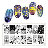 Plaque de stamping pour ongles en acier inoxydable, motif vague océanique, poisson Koi, voilier marin, logo personnalisé, modèle de nail art pour DIY