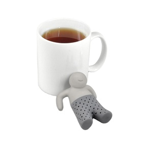 Grey Human Shape Food Grade Silicone Tea Infuser Cute Christmas Gift Brewing Tea Strainer <strong>for</strong> Tea Maker Cup Filter - Product Image 4