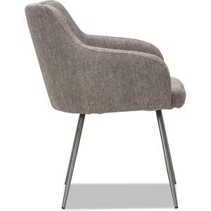 Silla de Invitados Alera Serie Captain, Diseño Moderno y Cómodo, Tapizada en Cuero Tweed Gris con Estructura de Acero, para Salas de Reuniones y Salas de Estar - Product Image 4