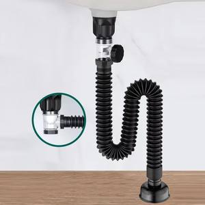 Fabricant Usine Vente au détail Prix bon marché Fourniture PVC Flexible Anti-odeur P Piège à eau Tuyau de drainage Pop-Up Bolt Lavage Évier Drain - Product Image 3