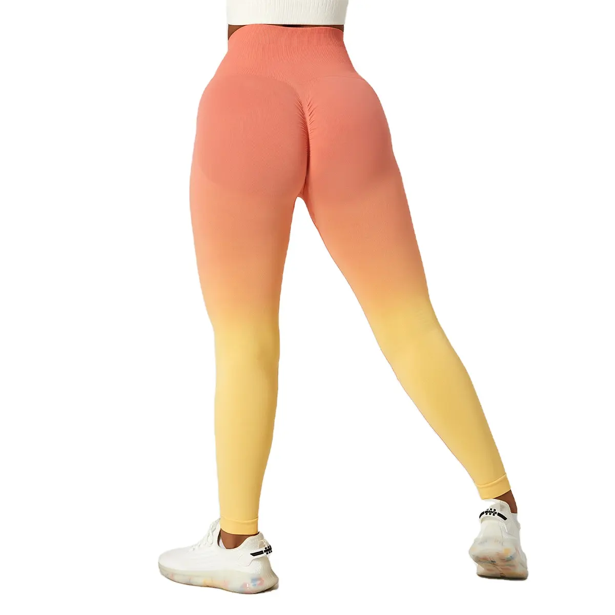 Mitaogirl Gradient seamless yoga pants female lifting hip sports tight pants high waist, abdomen running fitness pants