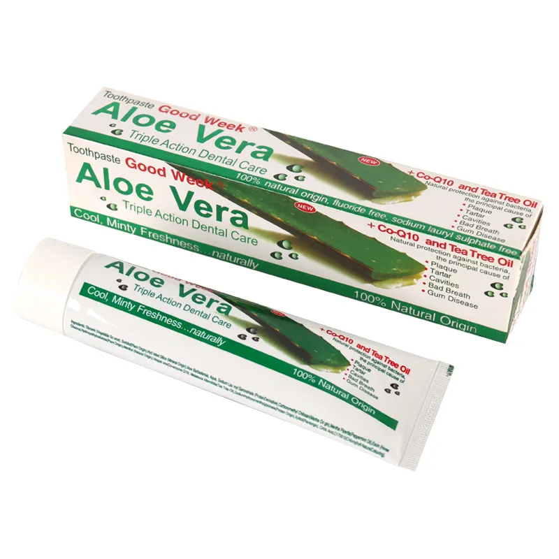 Aloe Vera pasta dental Cool Mint creme dental clareador com escova