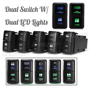 Barre lumineuse LED 12V à double faisceau pour feux de brouillard, de conduite, de toit, de travail et de recul avec interrupteur à bouton-poussoir pour Toyota Prado Hilux Landcruiser RAV4 HIACE - Product Image 2