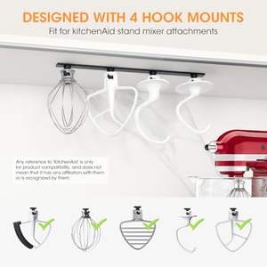 Support de Rangement pour Accessoires de Robot Pâtissier, Organisateur de Cuisine avec Vis et Adhésif – Idéal pour les Pâtissiers - Product Image 4