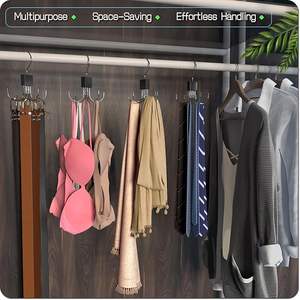 2 supports multi-usages pour ceintures, crochets rotatifs pour cravates et organisateurs de ceintures pour placard - Product Image 3
