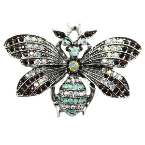 Trâm cài thời trang mới 2022 kiểu ong tinh tế, sang trọng, phong cách retro, đính đá, hình bướm đêm và ong, phụ kiện thiết kế dành cho nữ - Product Image 2