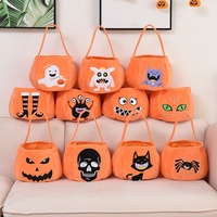 Cestas de Halloween con diseño de calabaza, calavera, fantasma, cara de calabaza y murciélago, bolsas tipo cubo para niños, regalo de Halloween, bolsas para dulces