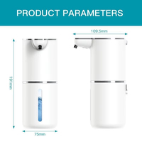 Distributeur de savon automatique à mousse, 350 ml, mural, machine à savon pour les mains, chargeur de type C, distributeur de savon automatique intelligent