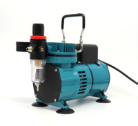 Kit de compresseur d'aérographe TC-862K 1/6HP Pompe à air sans huile à piston avec double ventilateur