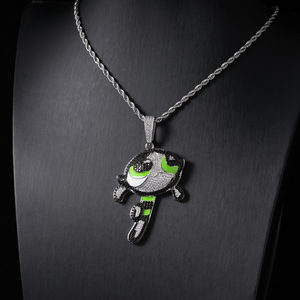 Collana con Ciondolo Cartoon Placcato Oro 2025, Stile Hip Hop, Ispirata alle <span class=keywords><strong>Powerpuff</strong></span> Girls, con Zirconi Incastonati, Gioielli Disponibili - Product Image 6