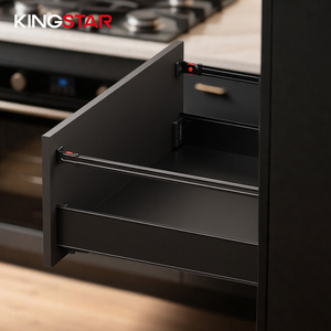 Cassetto in metallo sottile 3D KINGSTAR, sistema di cassetti in acciaio personalizzato con <span class=keywords><strong>chiusura</strong></span> ammortizzata, portata 35 kg per cucina, appartamento, camera da letto - Product Image 1