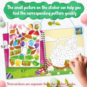 Manualidades para el Día de Pascua para Niños de 4 a 8 Años, Libros de Pintar con Pegatinas, Incluye Huevos, Conejitos, Pollitos y Más Diseños, Regalo para Fiestas - Product Image 2