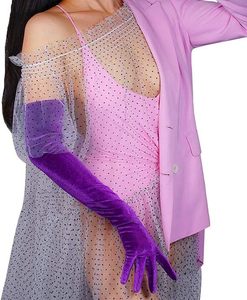 Velours de cérémonie Robe de soirée <span class=keywords><strong>Gants</strong></span> longs chauds Banquet fête opéra <span class=keywords><strong>Gants</strong></span> en velours <span class=keywords><strong>Gants</strong></span> longs - Product Image 6