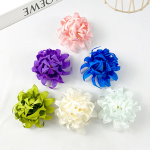 Tête de chrysanthème flamboyant en soie de 12 cm de diamètre pour décoration de mariage, accessoire de coiffure DIY - Product Image 4