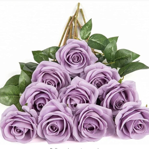 Roses blanches fleurs artificielles en vrac, vraies roses en soie avec <span class=keywords><strong>de</strong></span> longues tiges pour bouquet <span class=keywords><strong>de</strong></span> mariage Vase fleur maison déco - Product Image 2