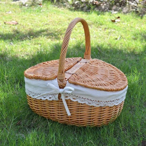 Vietnam Artisan Handwoven Rattan Picnic Hamper Premium Wicker <b>Basket</b> for Camping and Gift Sets - Product Image 1