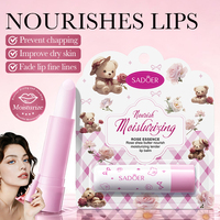 Baume à lèvres SADOER au beurre de karité et à la rose, marque privée OEM, nourrissant, hydratant, adoucissant, 3,4 g, idéal pour les voyages