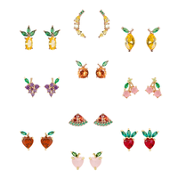 Tropische fruitkraakbeen oorringen voor vrouwen, niche wolfraam zirkoon sieraden, trendy zomercadeau