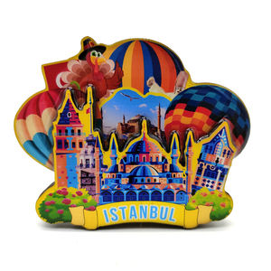 定制标志旅游礼品木材伊斯坦布尔土耳其纪念品冰箱磁铁伊斯坦布尔冰箱磁铁 - Product Image 1